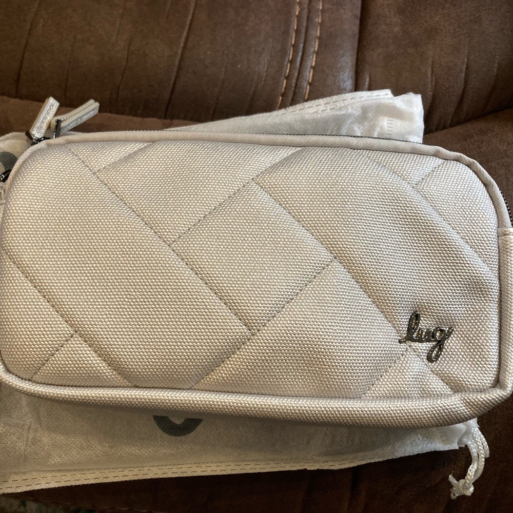 Lug coupe xl diamond silver matte luxe vegan leather crossbody belt bag